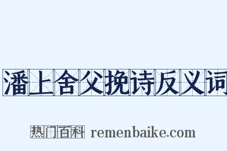 潘上舍父挽诗反义词是什么意思的图片